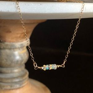 Opal Necklace, Ethiopian Opal, 14k Gold Filled